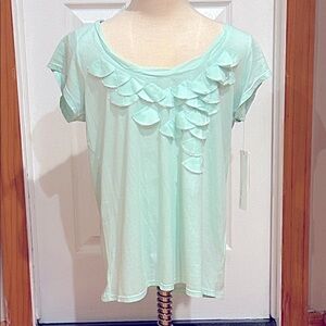 NWT Calvin Klein Jeans Light Green Ruffle Shirt